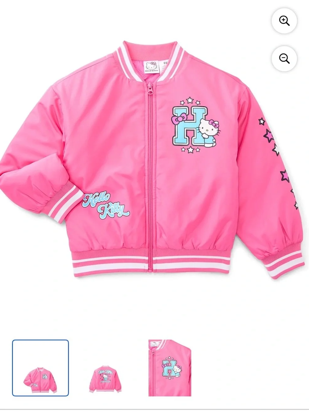 BNWT  Hello Kitty Bright Pink Bomber Jacket